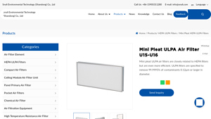 Snylifilter - Mini Pleat ULPA Air Filter U15-U16