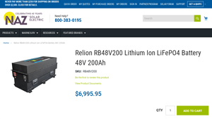 Relion - RB48V200 Lithium Ion LiFePO4 Battery