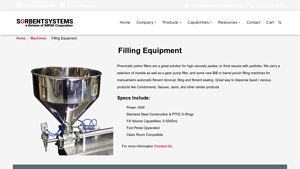 Sorbent Systems - Pneumatic Piston Fillers