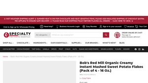 Bob's Red Mill - Organic Creamy Instant Mashed Sweet Potato Flakes