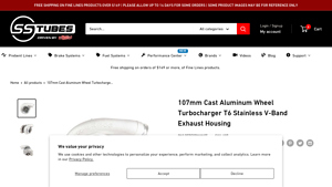 SS Tubes - 107mm Cast Aluminum Wheel Turbocharger