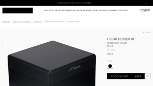 St Dupont - Black Cube Cigar Humidor