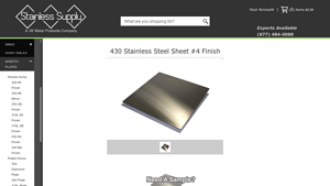Stainless Supply - 430 Stainless Steel Sheet #4 Finish