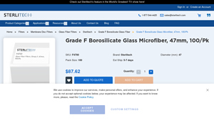 Sterlitech - Grade F Borosilicate Glass Microfiber