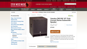 Yamaha - CW118V Subwoofer Speaker