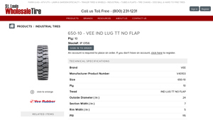 VEE - 650-10 Industrial Tire