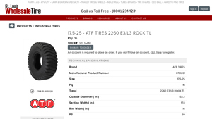 ATF TIRES - 17.5-25 E3/L3 ROCK TL