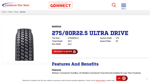 STM Tires - 275/80R22.5 All Weather Commercial Truck Drive Tire