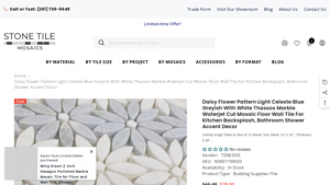 Stonetile Mosaics - Daisy Flower Pattern Mosaic Tile
