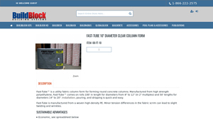 BuildBlock - Fast-Tube 10 Diameter Clear Column Form
