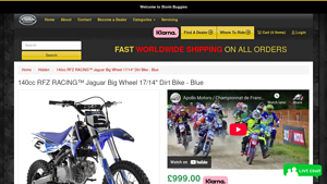RFZ Racing - Blue Jaguar 140cc Dirt Bike