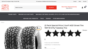 SunF - 19X7-8 6 Ply Tubeless Tire