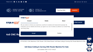 STYLECNC - 4x8 Glass Cutting & Carving CNC Router Machine