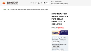 Sungold Power - 415W Mono Black Solar Panel
