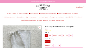 Sunkissed Coconut - Pearl Grey Flare Sweatpants
