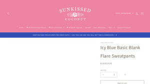 Sunkissed Coconut - Icy Blue Flare Sweatpants