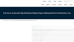 Sunree Hygiene - Full Servo Automatic Baby Diaper Making Machine