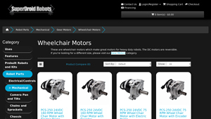 SuperDroid Robots - PCS-250 Wheelchair Motors