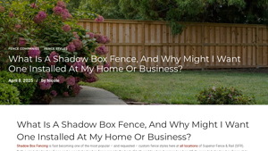 Superior Fence & Rail - Shadow Box Fencing