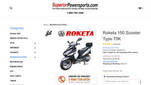 Superior Power Sports - 150cc Gas Scooter