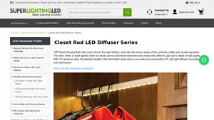 Super Lighting - LED Closet Hanging Rods