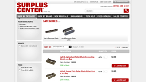 Surplus Center - A2040 Agricultural Roller Chain Connecting Link
