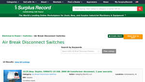 Used Air Break Disconnect Switches - Various Manufacturers