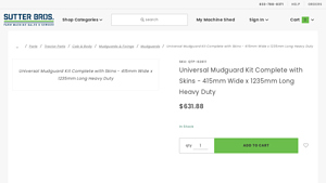 Sutter Bros - Universal Mudguard Kit Complete with Skins