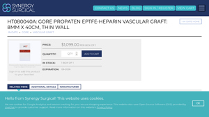 Synergy Surgical - GORE Propaten ePTFE Heparin Vascular Graft
