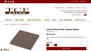 TCF Sales - Semi-Custom Square Tablet Chocolate Mold
