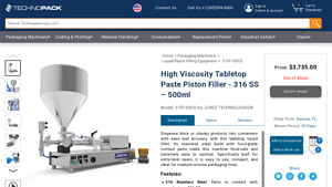 Technopack - 500ml High Viscosity Piston Filler
