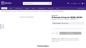 Amphenol RF - N Female Crimp Connector