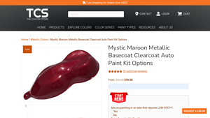 UreChem - Mystic Maroon Metallic Basecoat Clearcoat Auto Paint Kit