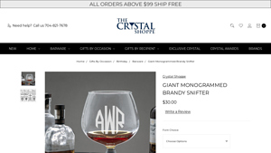The Crystal Shoppe - Giant Monogrammed Brandy Snifter