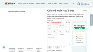 The Customize Boxes - Colored Kraft Mug Boxes