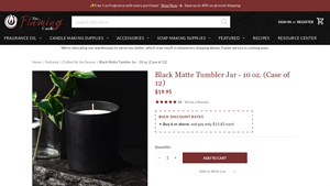 The Flaming Candle - Matte Black Tumbler Candle Jars