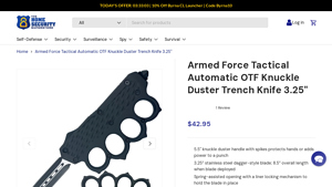 Armed Force - Tactical Automatic OTF Knuckle Duster Trench Knife