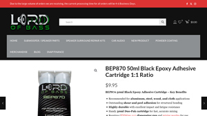 BEP - BEP870 50ml Black Epoxy Adhesive Cartridge