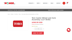 Toro - Caster Wheel and Axle Assembly