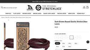 The Original Stretch Lace - Dark Brown Round Elastic Shoe Laces