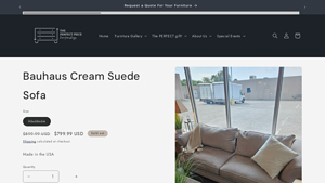 The Perfect Piece Store - Bauhaus Cream Suede Sofa