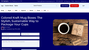 The Premier Packaging - Colored Kraft Mug Boxes