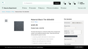 Tileco - Material Black Tile 600x600