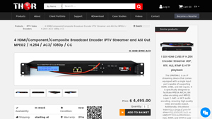 Thor Broadcast - 4 HDMI/Component/Composite Broadcast Encoder