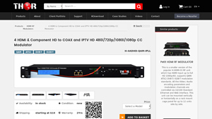 Thor Broadcast - 4 HDMI & Component HD to COAX Modulator