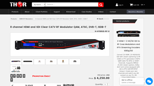 Thor Broadcast - 8 Channel HDMI and SDI Clear CATV RF Modulator
