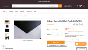 Tiles Republic - Urban Black Matt Porcelain 600x600 mm