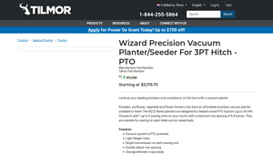 Tilmor - Wizard Precision Vacuum Planter/Seeder