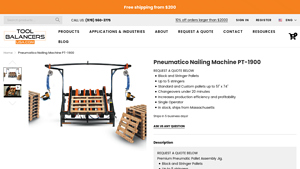 Tool Balancers USA - Pneumatic Nailing Machine PT-1900