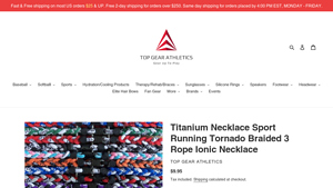 TOP GEAR ATHLETICS - Titanium Necklace Sport Running Tornado Braided 3 Rope Ionic Necklace